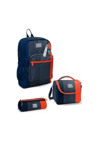 Resim Coral High Kids Renkli Çizgili 3 Lü Okul Çanta Seti Set0123782 Lacivert - Turuncu 