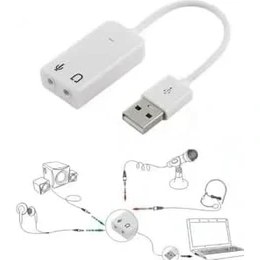 Resim Peri Store USB Kablolu Ses Kartı 7.1 Çevirici Dönüştürücü, 3.5mm Jak Girişli, 