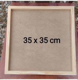 Resim 35x35cm Ham Ahşap Çerçeveli Pano Camsız - Arkalık Sabit 