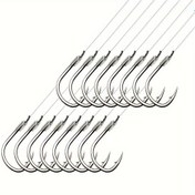 Resim 20 Adet Premium Karbon Çelik Balıkçılık Kancaları Önceden Bağlanmış İple - Avcılık & Balıkçılık İçin İdeal 