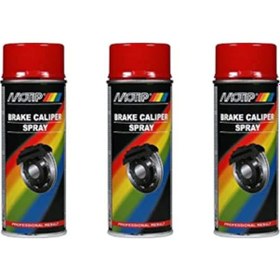 Resim 3 Adet Motip Fren Kaliper Sprey Boya Kırmızı - Brake Calipper Red 