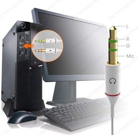 Resim Kulaklık Mikrofon Birleştirici Kablo 3.5Mm Dişi To 2X3.5Mm Erkek 