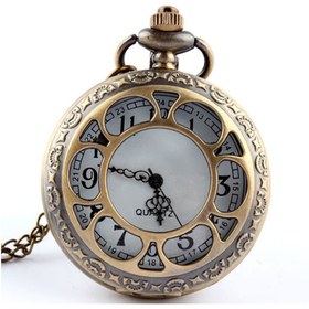 Resim keyfimshop Retro Çiçek Temalı Köstekli Kolye Saat 