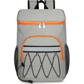 Resim Yuntech01 Oxford Kumaş Isı Saklama Sırt Çantası, Su Geçirmez, Çok Fonksiyonlu, Piknik Ve Outdoor Kullanıma Uygun, Gri Ve Turuncu Renkli Çok Renkli 