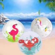 Resim 1 adet Şişme Plaj Topu - Yengeç, Flamingo & Tasarımlar, 30cm/11.8" Yeniden Kullanılabilir Havuz Oyuncağı Yazlık Plaj Partileri için, Yetişkin Su Oyunları, Canlı Renkler (Karışık/Beyaz/Pembe/Kırmızı), Plaj Oyuncak, Festival Etkinlik Aksesuarları, Oynaklı Tasarım, Renkli İllüstrasyonlar 