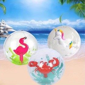 Resim 1 adet Şişme Plaj Topu - Yengeç, Flamingo & Tasarımlar, 30cm/11.8" Yeniden Kullanılabilir Havuz Oyuncağı Yazlık Plaj Partileri için, Yetişkin Su Oyunları, Canlı Renkler (Karışık/Beyaz/Pembe/Kırmızı), Plaj Oyuncak, Festival Etkinlik Aksesuarları, Oynaklı Tasarım, Renkli İllüstrasyonlar 