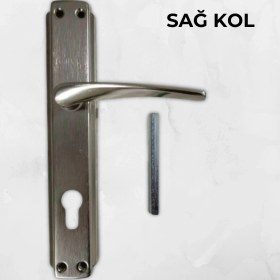 Resim Turgutlar Yapı Bravo Yale Çelik Kapı Kolu Nikel Saten Oda Kapı Kolu Metal Kapı Kolu Sağ Kol 