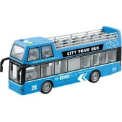 Resim PopŞeker Gezi Otobüsü 2 Katlı Işıklı Sesli Kapıları Açılabilen Tur Otobüsü 1:16 Ölçek 28CM. 