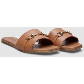 Resim Hakiki Deri Taba Toka Detaylı Kadın Terlik-taba Taba 