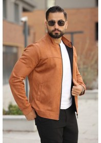Resim Basic Baharlık Süet Ceket - Sade Ve Şık Stil Taba Süet 