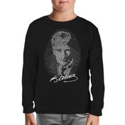 Resim DNA'mızda Var - Atatürk Siyah Çocuk Sweatshirt 