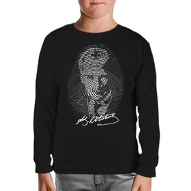 Resim DNA'mızda Var - Atatürk Siyah Çocuk Sweatshirt 