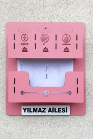 Resim kutuTR Apartman Ortak Fatura & Posta Kutusu Ahşap - Pembe 