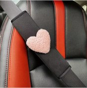 Resim merdümek 1 adet teddy kalp pembe emniyet kemeri kılıfı - araç koltuk emniyet kemeri kılıfı - omuz koruyucu 