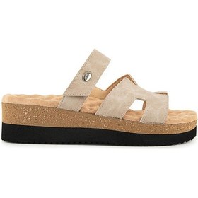 Resim Muya Paia Anatomik Taban Topuk Dikeni Kadın Terlik Krem 