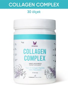 Resim Vitisfera Collagen %100 Saf, Doğal Tip I-III Çift Hidrolize Kolajen Peptitleri + trans Resveratrol 