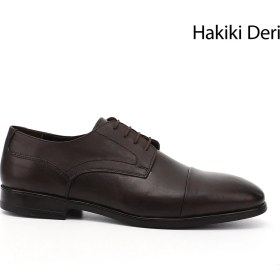 Resim Gönderi(r) Erkek Kahverengi Bağcıklı Hakiki Deri Klasik Ayakkabı 