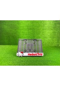 Resim Hello Kitty Beyaz 3d Kabrtmalı Pleksi Motor Plakalığı - 2 
