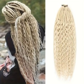 Resim DE Tek Örgü Uzatma 60.96 cm, 2'si 1 Arada Karışık DE örgü Korsan Tarzı Bohem Dalgalı 20 Tel Sentetik Bukleli Saç Sonları Cosplay Partileri İş Müzik Festivalleri Cadılar Bayramı Noel için 