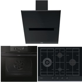 Resim Haier Ankastre Siyah Ankastre Set (HAVG5D4HB Ocak -HWO60SM2F3BH Fırın -HADG6DCS56B Davlumbaz) 