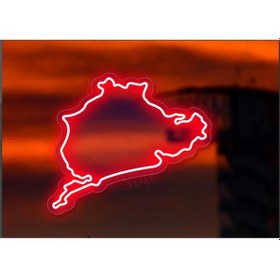Resim Nurburgring Neon Led 60 X 40 Cm Renkli 