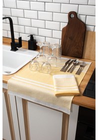 Resim 45x65, 2'li Kurulama Bezi, %100 Pamuk Yüksek Su Emici Sarı 