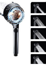 Resim Duş Başlığı Pervaneli Serinletici Tasarım 5 Modlu 5496 