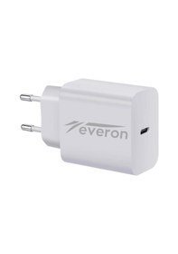 Resim Apple Uyumlu iPhone 15 Pro İle 25w Qc 3.4a Type C Şarj Adaptörü Evr-003 Beyaz 