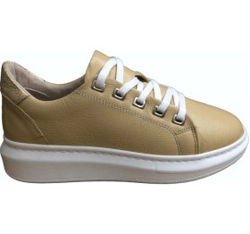 Resim 2010 Womenly Style Bej Kadın Günlük Ayakkabı % 100 Hakiki Deri Bej 