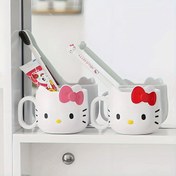 Resim 2 adet Merhaba Kitty Banyo Bardağı - Şirin Karikatür Tasarımı ile Kurdele, Günlük Kullanım için Dayanıklı Plastik, Sanrio Hayranları için Mükemmel Doğum Günü Hediyesi, for Hello Kitty Banyo Dekoru için Uygun, Eğlenceli Şekil, Sağlam Yapı. Tatil Hediyeleri, Ödüller için Uygun. 