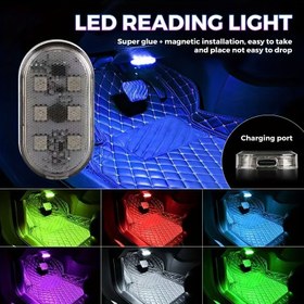 Resim Şarj Edilebilir Lityum Polimer Pil ile 1 Mini Dokunmatik Sensörlü LED Işık Şeridi, USB Şarjı, Ev, Araba ve Diğer Çok Fonksiyonlu Dekoratif Mavi-Beyaz Aydınlatma Çözümleri | Modern Dokunmatik Lamba | Basit Kurulum Küçük Şarj Edilebilir Lamba 