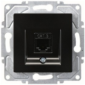 Resim Günsan Eqona Metalik Siyah Nümeris Telefon Prizi (Cat3) Mekanizma 