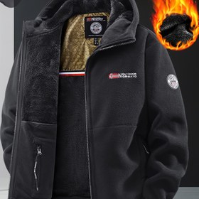 Resim Erkekler için Termal Yalıtımlı Kışlık Ceket - Ağır Ağırlık - Fermuarlı Cepler - Kayak, Doğa Yürüyüşü, Bisiklet İçin Kapüşonlu Mont - Makinede Yıkanabilir Soğuk Hava Dış Giyim - Bej/Tan/Siyah/Mavi - Normal Kalıp 