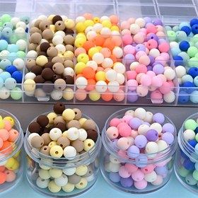 Resim 50/100 Adet 6mm/8mm Karışık Renk Akrilik Mat Yuvarlak Spacer Boncuklar DIY Takı Yapımı Için 