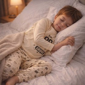 Resim aden kids %100 pamuk çocuk uzun kollu ince pijama takımı 