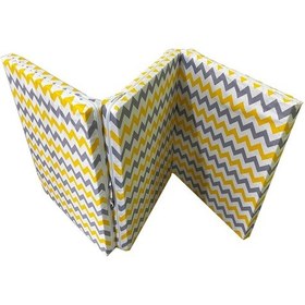 Resim Viphomeconcept Katlanır Yer Yatağı Sünger Yatak Sarı Gri Zikzak 80X180 Cm-7 Cm 