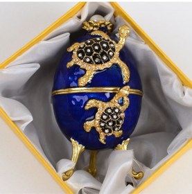 Resim Mercitech Swaroski Kablumbağa Figürlü Tekli Yumurta 