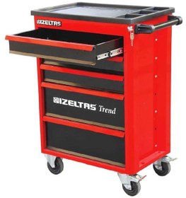 Resim İzeltaş Trend Serisi Takım Dolabı 7 Çekmeceli Kırmızı Gövde Gri B 