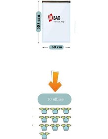 Resim 1 Adet Orta Boy 60 Cm X 80 Cm - Vakumlu Hurç - Vakumlu Poşet Elbise- Yastık Şeffaf 