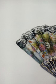 Resim Limelia Çiçek Desenli Yelpaze 1 Adet 