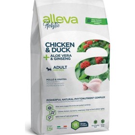 Resim Alleva Holistik Tahılsız Tavuklu Ördekli Medium Maxi Irk Yetişkin Köpek Maması 2 KG 