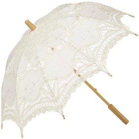 Resim Newdaki Beyaz Dantelli Şemsiye Handmade Gelin, Nişan, Düğün, Organizasyon İç 