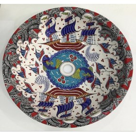 Resim Can Seramik - El Boyaması Iznik Çini Lavabo 
