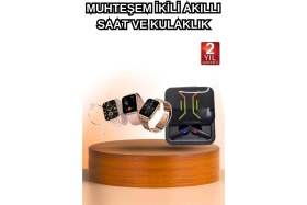 Resim İsmiyle Al Mey Ithalat® Wireless Şarjlı Akıllı Saat ve Dijital Göstergeli Kablosuz Bluetooth Kulaklık N 