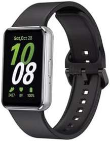 Resim Samsung Galaxy Fit 3 İle Uyumlu Silikon Spor Kordonlu Klasik Kayış Kordon Siyah 