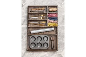 Resim Feyza Design Ahşap 7 Bölmeli Kaşıklık, Organizer, Çekmece Içi Düzenleyici 