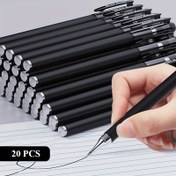 Resim 20 adet 0.5mm Siyah Yuvarlak Tükenmez Kalem, Ofis Kullanımı İçin, İş İmza Kalemi, Yüksek Kaliteli Mürekkep Rulo Toplu Kalem, Pürüzsüz Yazım, Ofis Sınav Su Kalemi, Yuvarlak Tükenmez Kalem 