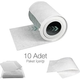 Resim Mabeyn Faf Fresh Air Filter 10 Adet Smart Purifier 1/2h/2c/2s/3h/3c/pro/proh/4/4 Lite/4pro/f1 Ile Uyumlu Filtre Üstüne Tüy ve Toz Tutma Elektrostatik Elyaf Pamuk Ön Filtre (4 Pro Compatible) 