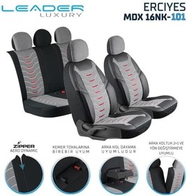 Resim Hyundai Tucson ile Uyumlu Lüx Deri Detaylı Keten Oto Koltuk Kılıfı Ön Arka Takım Erciyes FÜME 