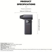Resim Dashanshop Siyah Siyah Şarj Edilebilir Taşınabilir Jet Kurutucu Hızlı Şarj Usb-c Fırçasız Motorlu Çok Amaçlı Üfleyici Fan 